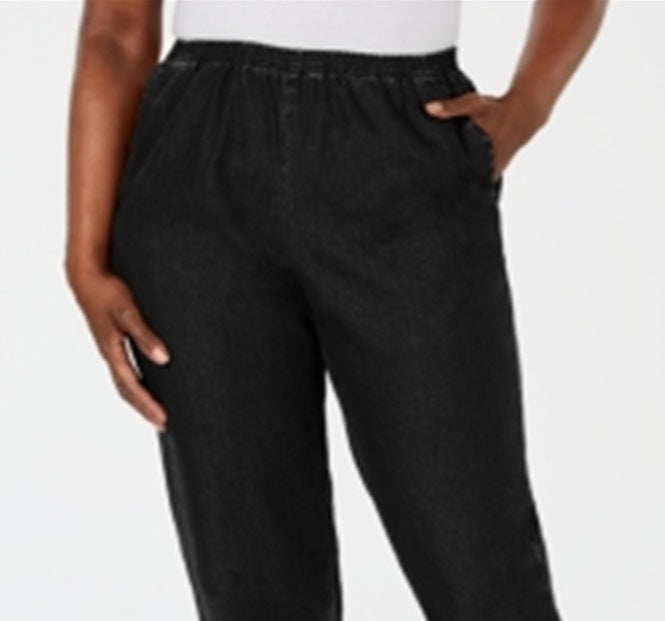 Calça jeans feminina Karen Scott, preta, tamanho pequeno