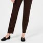 Calça feminina Charter Club Pull-on Ponte Knit Marrom Tamanho 14 Petite