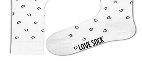 Meias femininas Love Sock Company super macias de algodão orgânico sem costura, bico redondo, tamanho regular, brancas