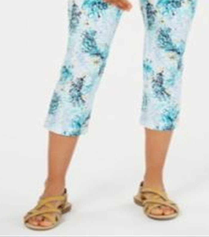 Calça Capri Estampada Feminina Charter Club Azul Tamanho 4 Petite