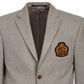 Casaco esportivo Ralph Lauren Big Boy's Solid com cotoveleiras de camurça sintética, cinza, tamanho 16