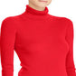 Suéter feminino Ralph Lauren com gola alta canelada, vermelho, tamanho GG