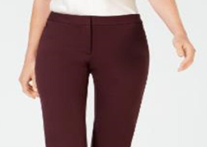 Calça feminina Alfani Ponte Knit Slim Leg Vermelha Tamanho 8 Petite