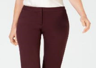 Calça feminina Alfani Ponte Knit Slim Leg Vermelha Tamanho 8 Petite