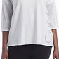 Camiseta Calvin Klein Feminina Plus Size Manga Dolman Logo Branca Tamanho 3X