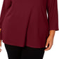 Blusa Alfani Feminina Plus Hi Low Keyhole Berry Tamanho 0X