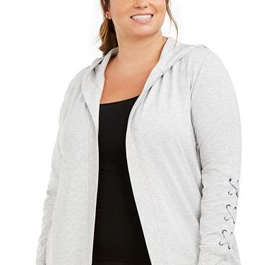 Cardigan feminino com capuz Ideology cinza tamanho 2X