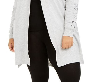 Cardigan feminino com capuz Ideology cinza tamanho 2X