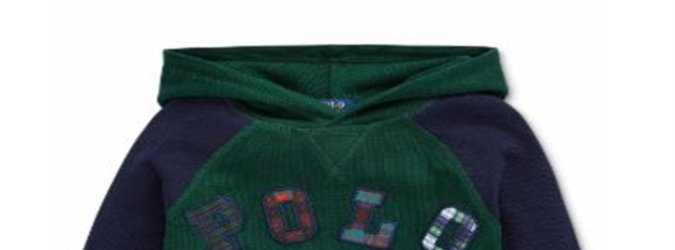 Ralph Lauren Infantil Menino Tricô Waffle com Capuz Térmico Verde Tamanho 4T