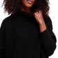 Suéter túnica canelada otomana feminino Free People, preto, tamanho pequeno