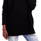 Suéter túnica canelada otomana feminino Free People, preto, tamanho pequeno