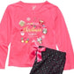 Conjunto de pijama de 2 peças para meninas grandes Max &amp; Olivia, rosa, tamanho grande
