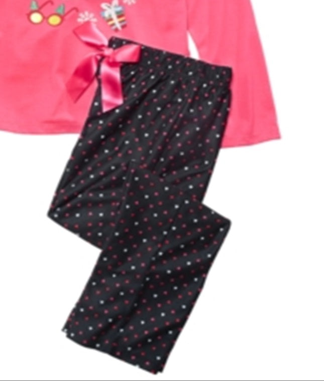Conjunto de pijama de 2 peças para meninas grandes Max &amp; Olivia, rosa, tamanho grande