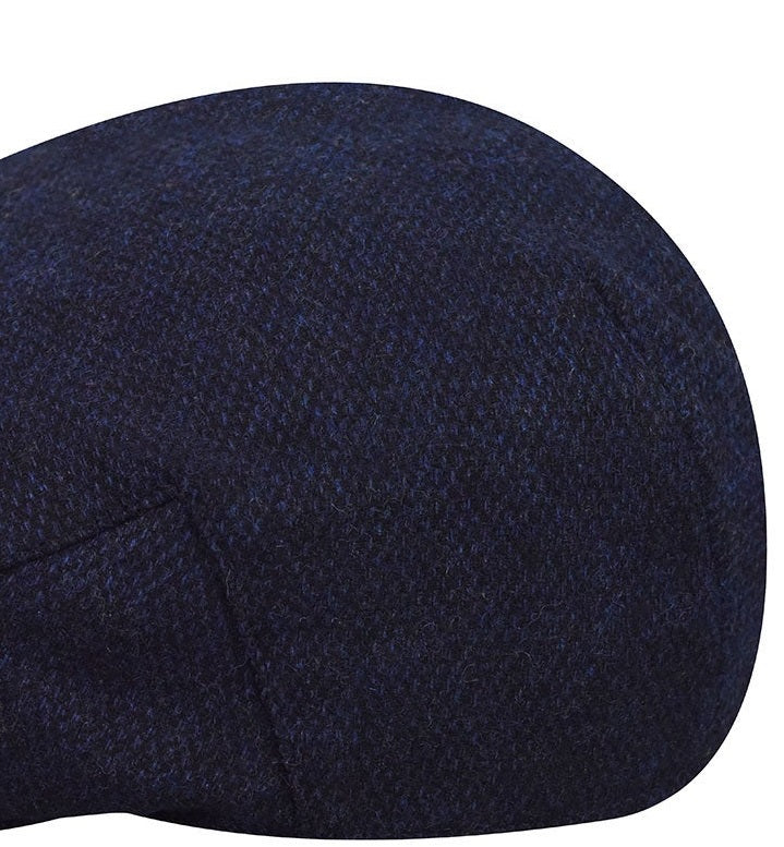 Boné masculino estilo britânico com estampa de janela, azul, tamanho extragrande