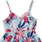 Vestido azul com estampa floral para meninas grandes, tamanho 7, edições raras