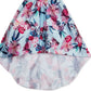 Vestido azul com estampa floral para meninas grandes, tamanho 7, edições raras