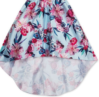 Vestido azul com estampa floral para meninas grandes, tamanho 7, edições raras