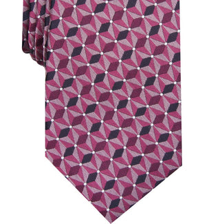 Gravata de seda fina geométrica Reynolds Alfani masculina, rosa, tamanho regular