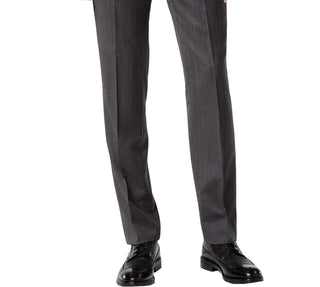 Calça de terno masculina DKNY Dean Modern Fit Tapered, preta, tamanho 38x30