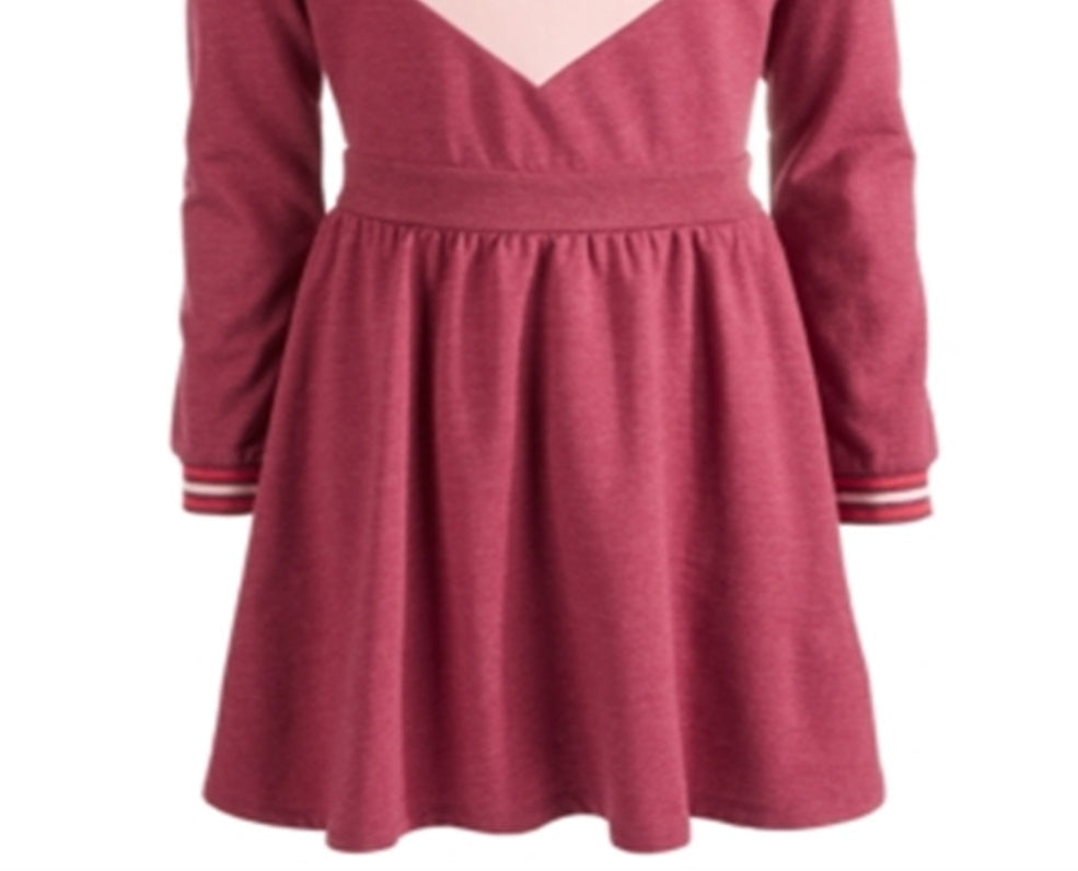 Vestido de moletom Chevron para meninas grandes da Epic Threads, tamanho grande, vermelho