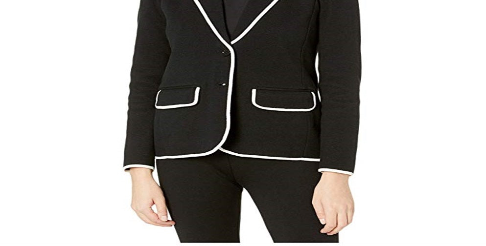 Ralph Lauren Blazer Feminino TrimCotton Blend Preto Tamanho GG
