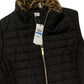 Calvin Klein Colete Feminino Gola de Pele Preto Tamanho M