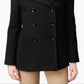 Calvin Klein Casaco Feminino de Lã e Caxemira, Preto, Tamanho 4