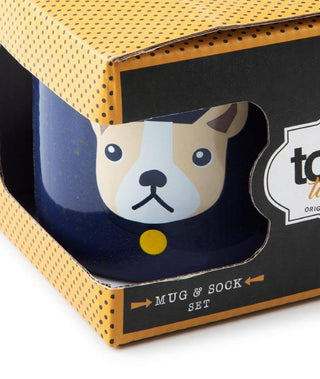 Caneca estampada animal masculina de 2 peças, azul, tamanho regular