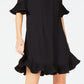 Vestido feminino Alfani com babados e acabamento plissado, preto, tamanho 10, pequeno