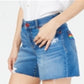 Shorts jeans femininos INC International Concepts com bainha crua e arco-íris, azul, tamanho 12