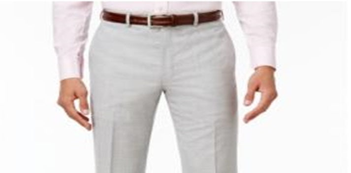 Calça social masculina Ralph Lauren Classic Fit Ultraflex Total Comfort em lã cinza, tamanho 42x30