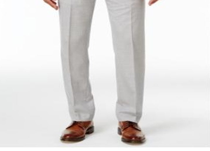 Calça social masculina Ralph Lauren Classic Fit Ultraflex Total Comfort em lã cinza, tamanho 42x30