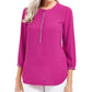 Blusa feminina plissada nas costas, rosa, tamanho XS, da coleção JM