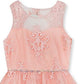 Vestido ilusão de renda para meninas grandes, edições raras, rosa, tamanho 12