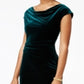 Vestido feminino Vince Camuto de veludo com recorte nas costas, verde, tamanho 4