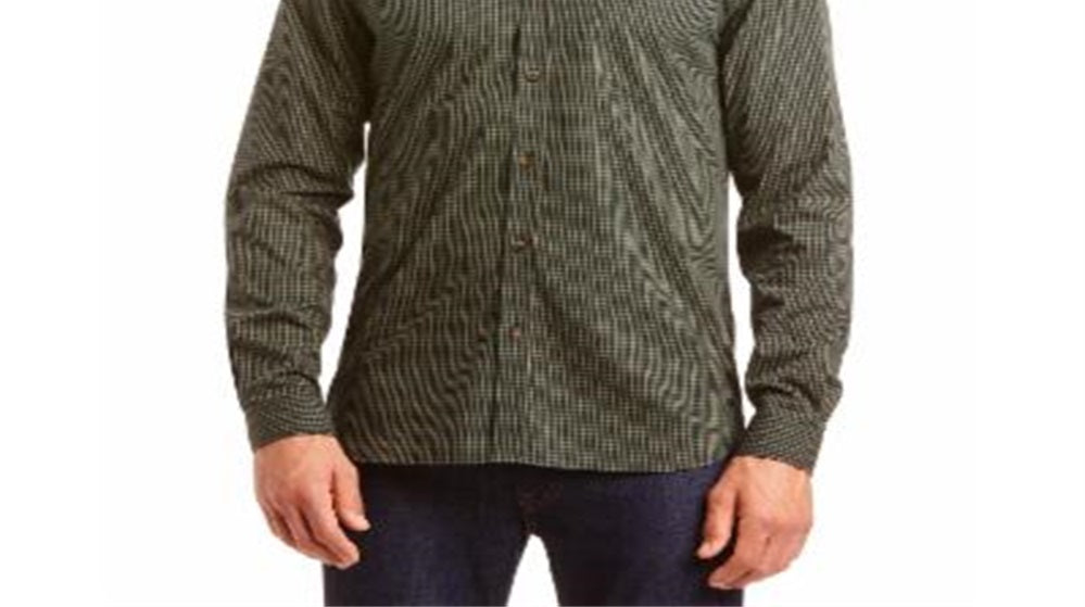 Camisa de popeline xadrez xadrez xadrez masculina Lacoste, tamanho 2XL, verde