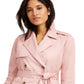 Casaco trench coat feminino clássico liso Charter Club rosa tamanho XX-G