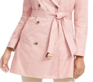 Casaco trench coat feminino clássico liso Charter Club rosa tamanho XX-G