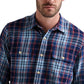 Camisa xadrez masculina Lucky Brand Classic Fit com botões, azul-marinho, tamanho M