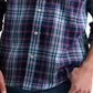 Camisa xadrez masculina Lucky Brand Classic Fit com botões, azul-marinho, tamanho M