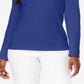 Blusa feminina Karen Scott de algodão com decote redondo, azul, tamanho médio