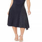 Vestido de malha elástica com bolinhas Ralph Lauren feminino, azul, tamanho extragrande