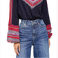 Suéter térmico feminino Copenhagen da Free People, azul, tamanho médio