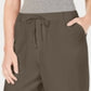 Shorts de algodão com cordão feminino Karen Scott, marrom, tamanho grande