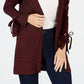 Cardigan feminino Charter Club com punhos amarrados, marrom, tamanho pequeno e pequeno
