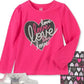 Conjunto infantil Headquarters para meninas, 3 peças, colete metálico, top Love e leggings estampados, rosa, tamanho 6X