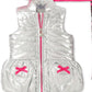 Conjunto infantil Headquarters para meninas, 3 peças, colete metálico, top Love e leggings estampados, rosa, tamanho 6X