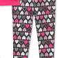 Conjunto infantil Headquarters para meninas, 3 peças, colete metálico, top Love e leggings estampados, rosa, tamanho 6X