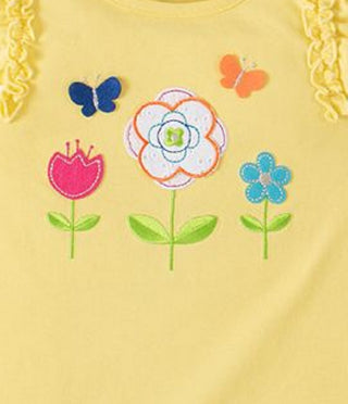 Conjunto de túnica e leggings com 2 peças de flores surpresa para meninas da Kids Headquarters, amarelo, tamanho 6