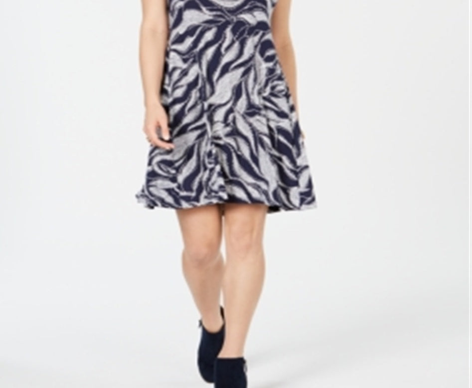 Vestido feminino estampado estilo &amp; co, preto, tamanho pequeno P